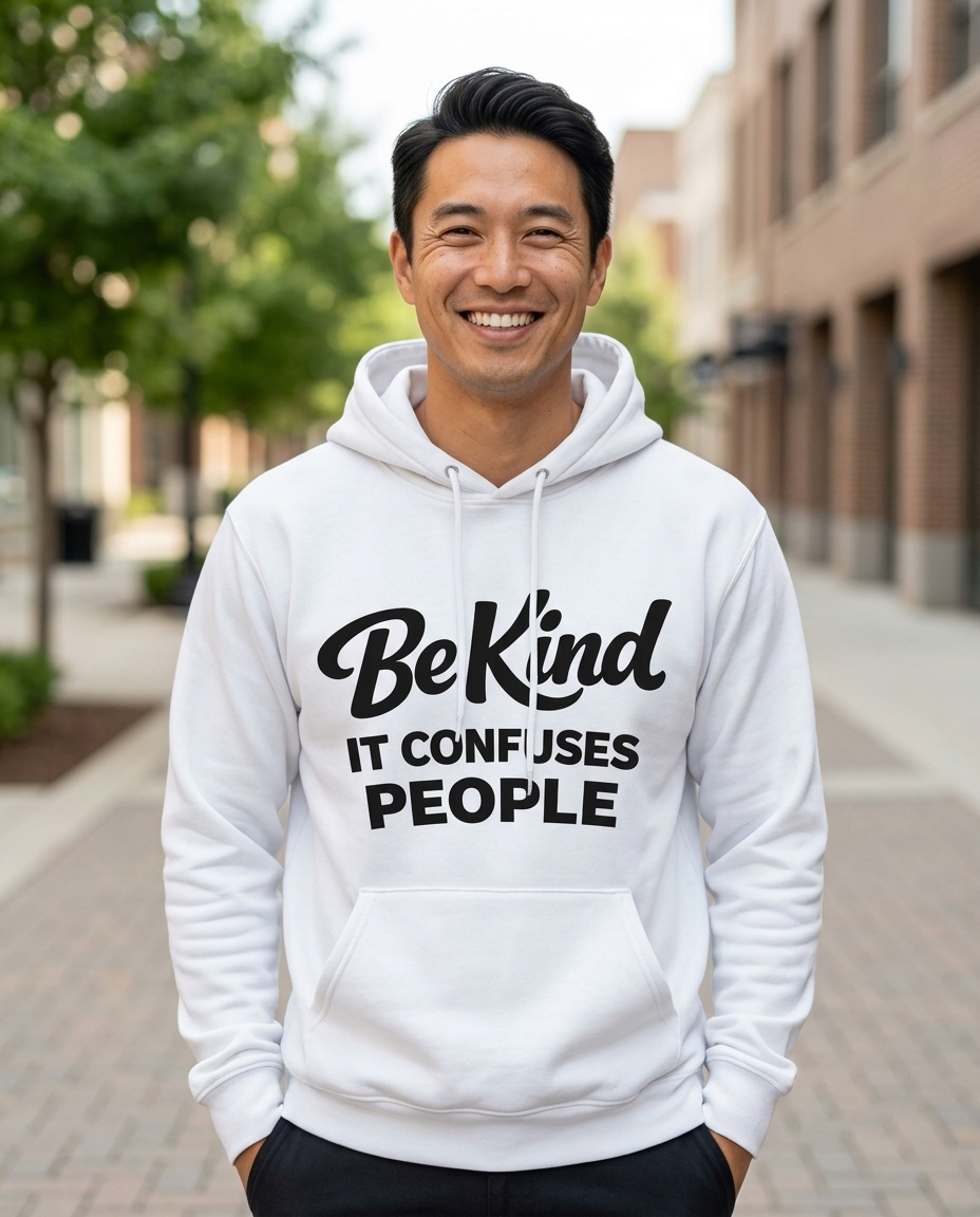 Be Kind It Confuses People Adult Hoodie - Light Colors