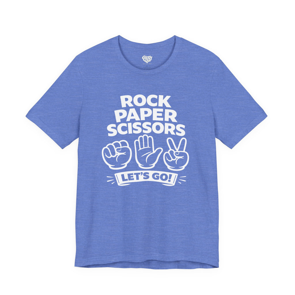 Rock Paper Scissors Adult Tee - Bright Colors