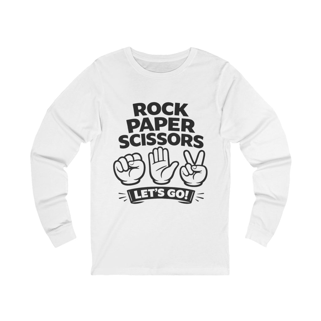 Rock Paper Scissors Adult Long Sleeve Tee - Light Colors