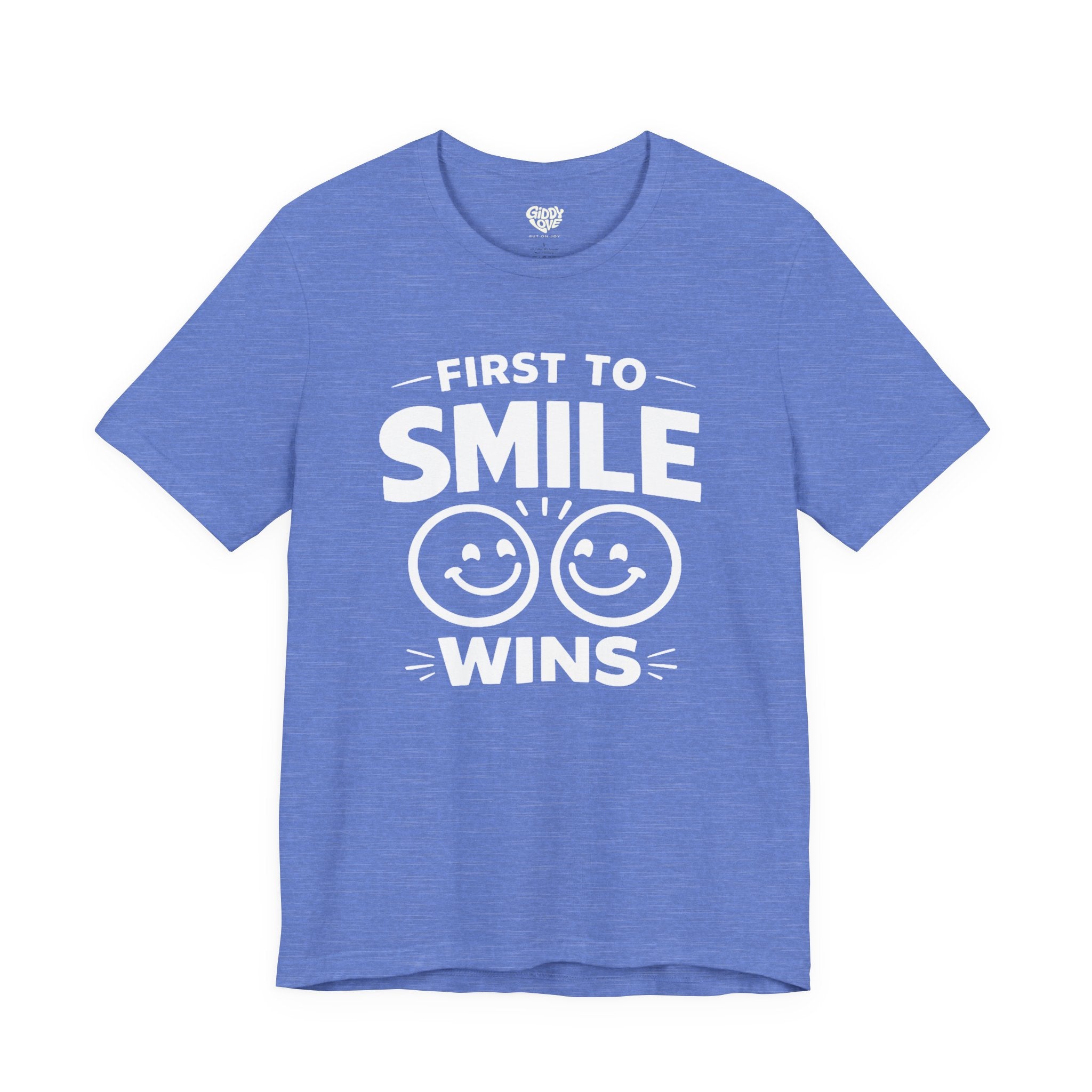 First to Smile Wins Adult Tee - Bright Colors