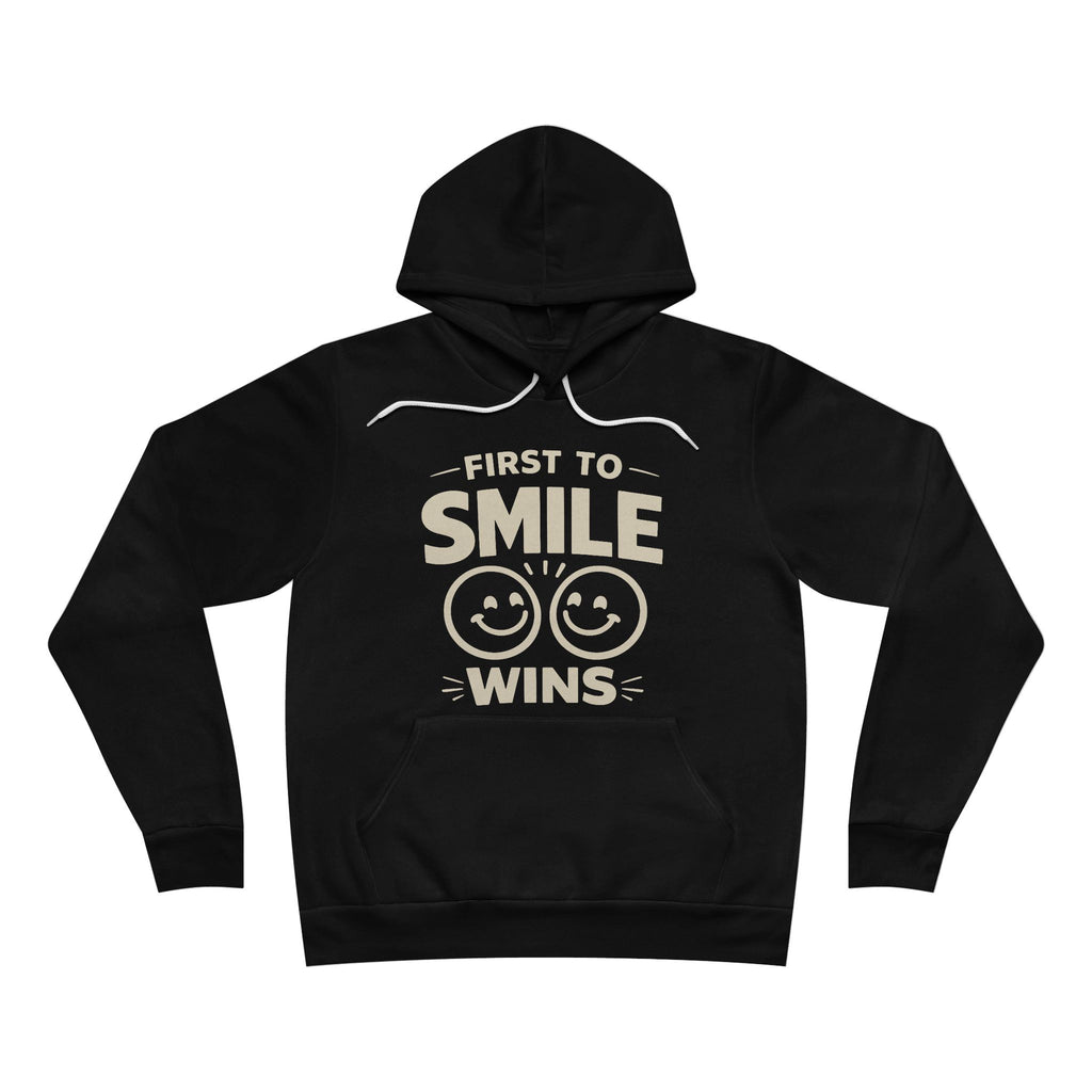 First to Smile Wins Adult Hoodie - Dark Colors