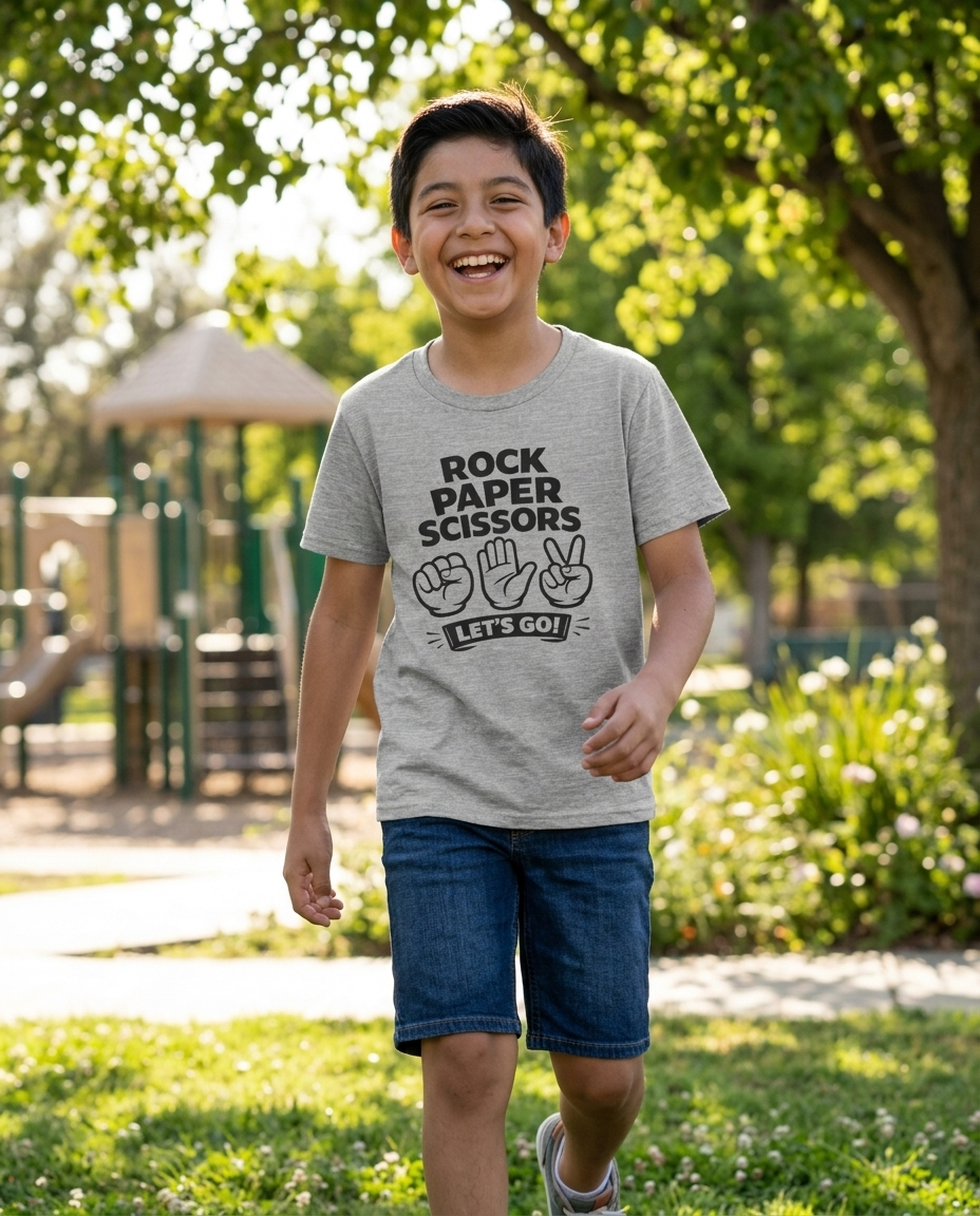 Rock Paper Scissors Youth Tee - Light Colors