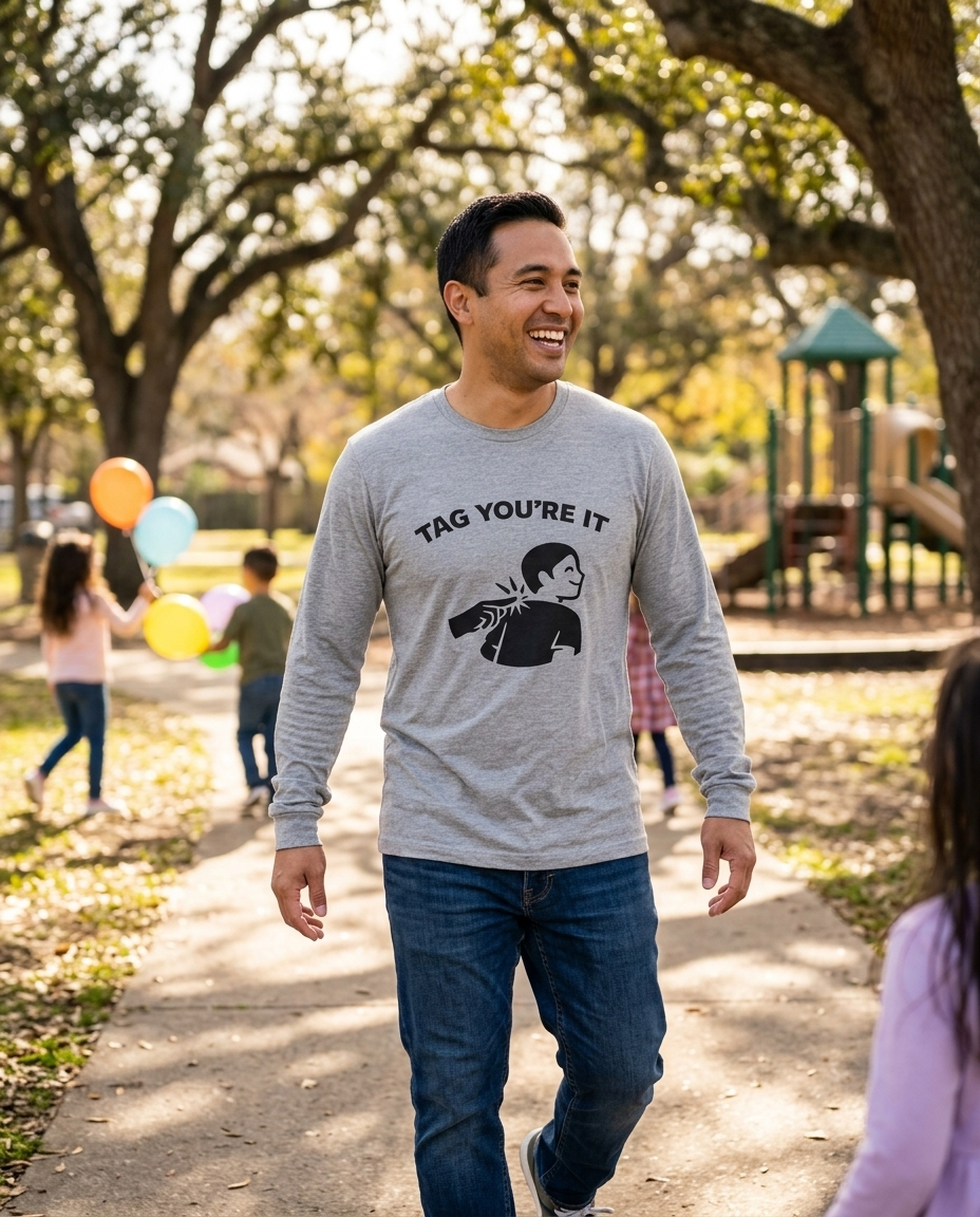 Tag You’re It Adult Long Sleeve Tee - Light Colors