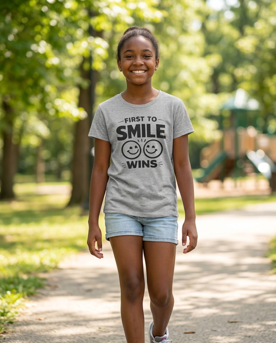 First to Smile Wins Youth Tee - Light Colors