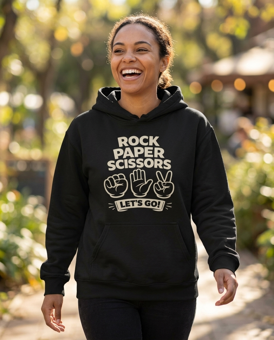 Rock Paper Scissors Adult Hoodie - Dark Colors