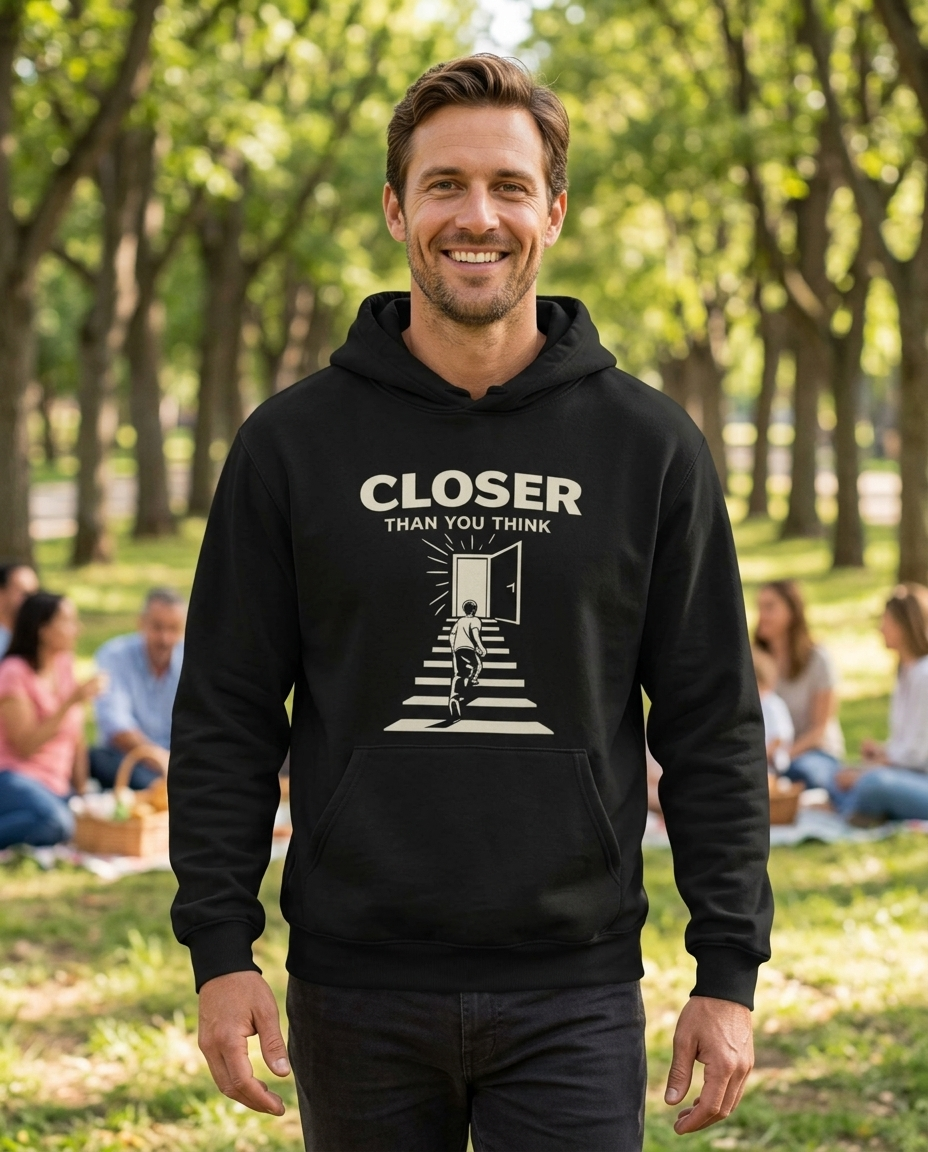 Closer Than You Think Adult Hoodie - Dark Colors