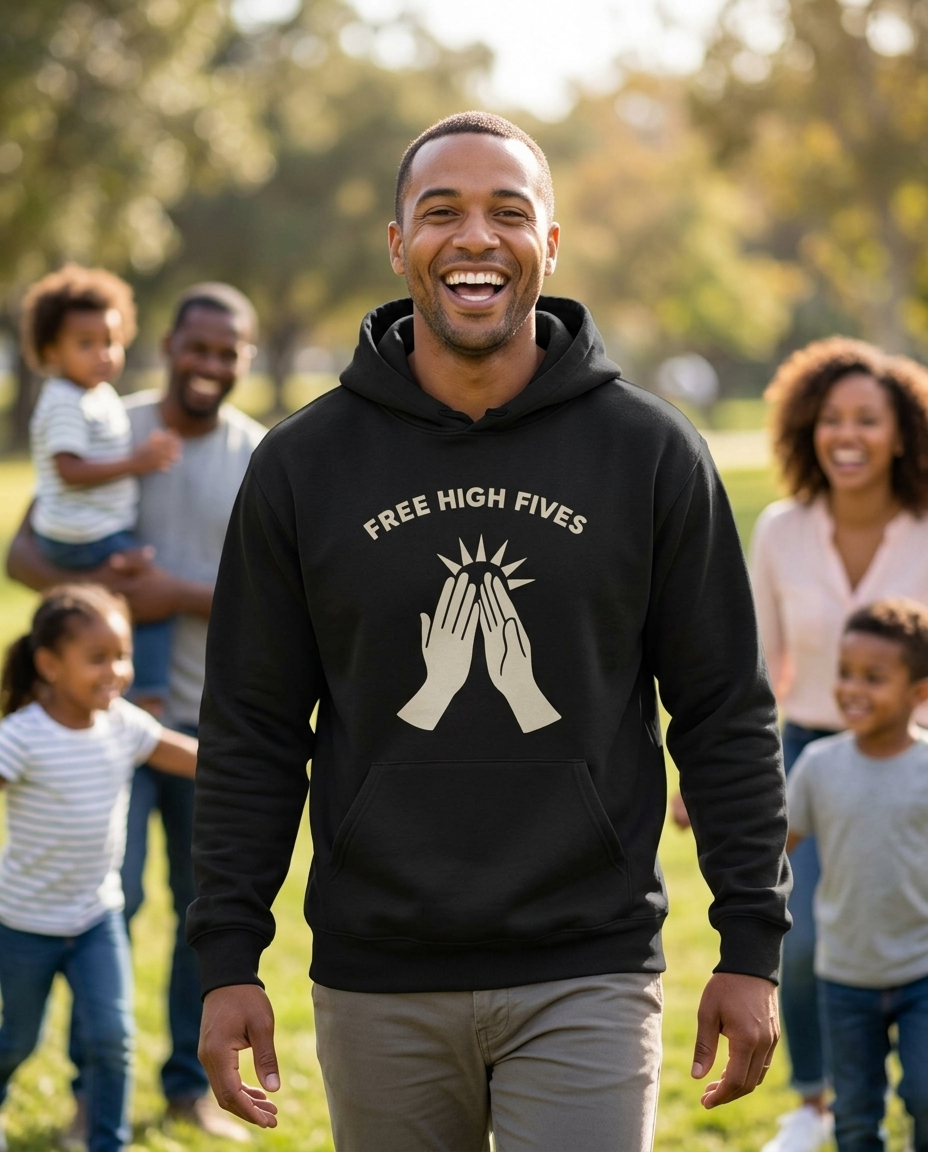 Free High Fives Adult Hoodie - Dark Colors
