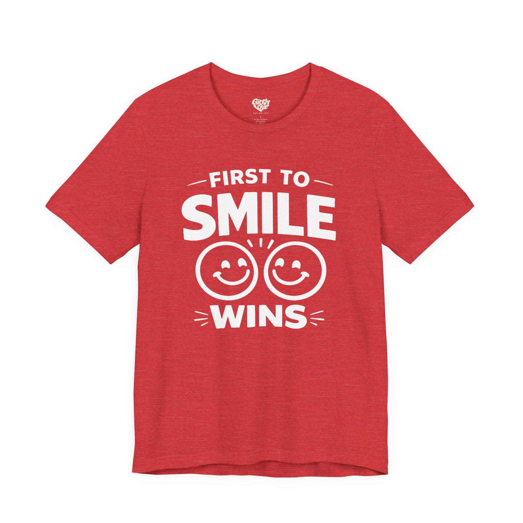 First to Smile Wins Adult Tee - Bright Colors