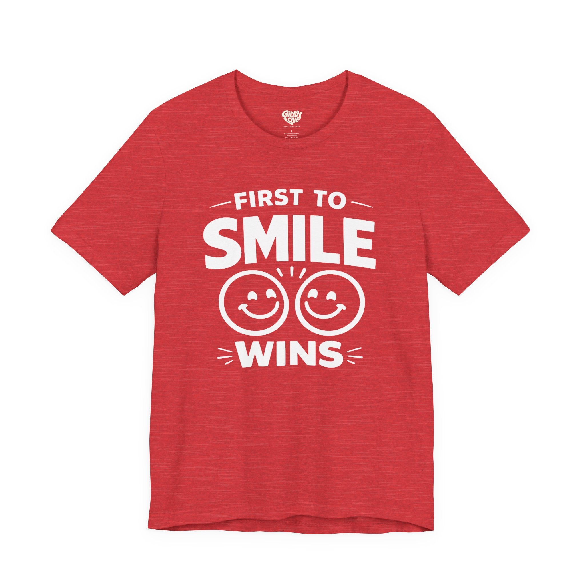 First to Smile Wins Adult Tee - Bright Colors