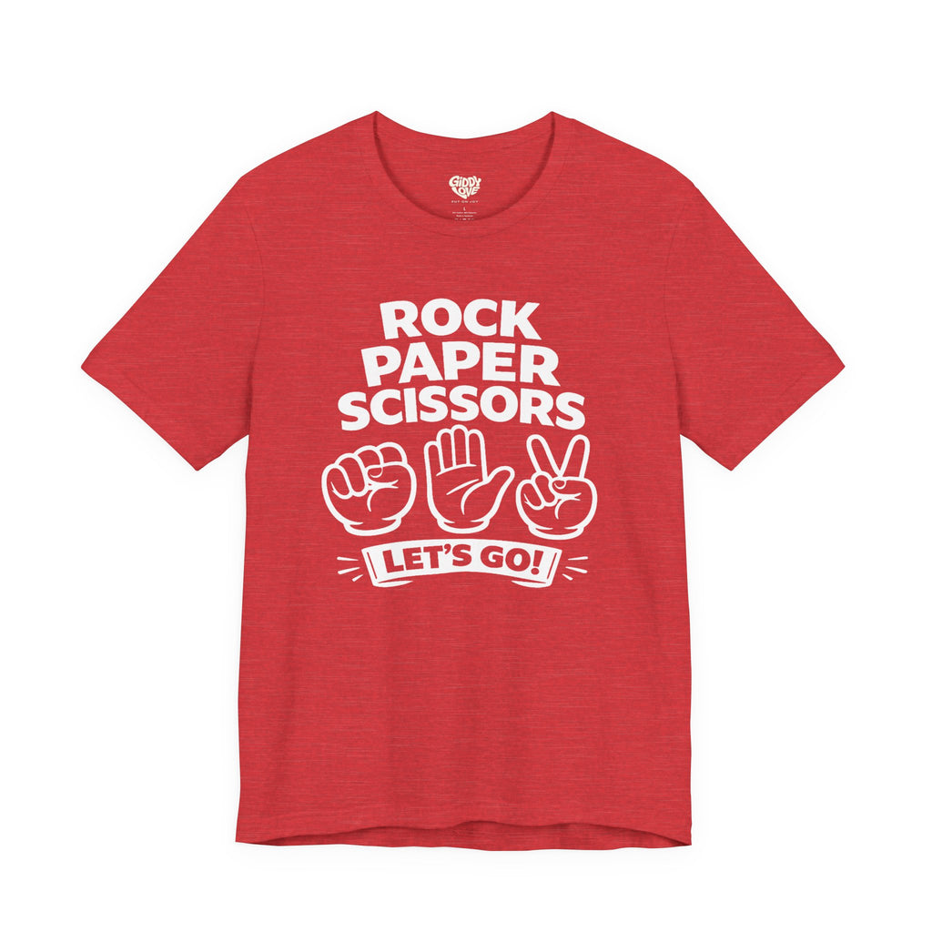 Rock Paper Scissors Adult Tee - Bright Colors