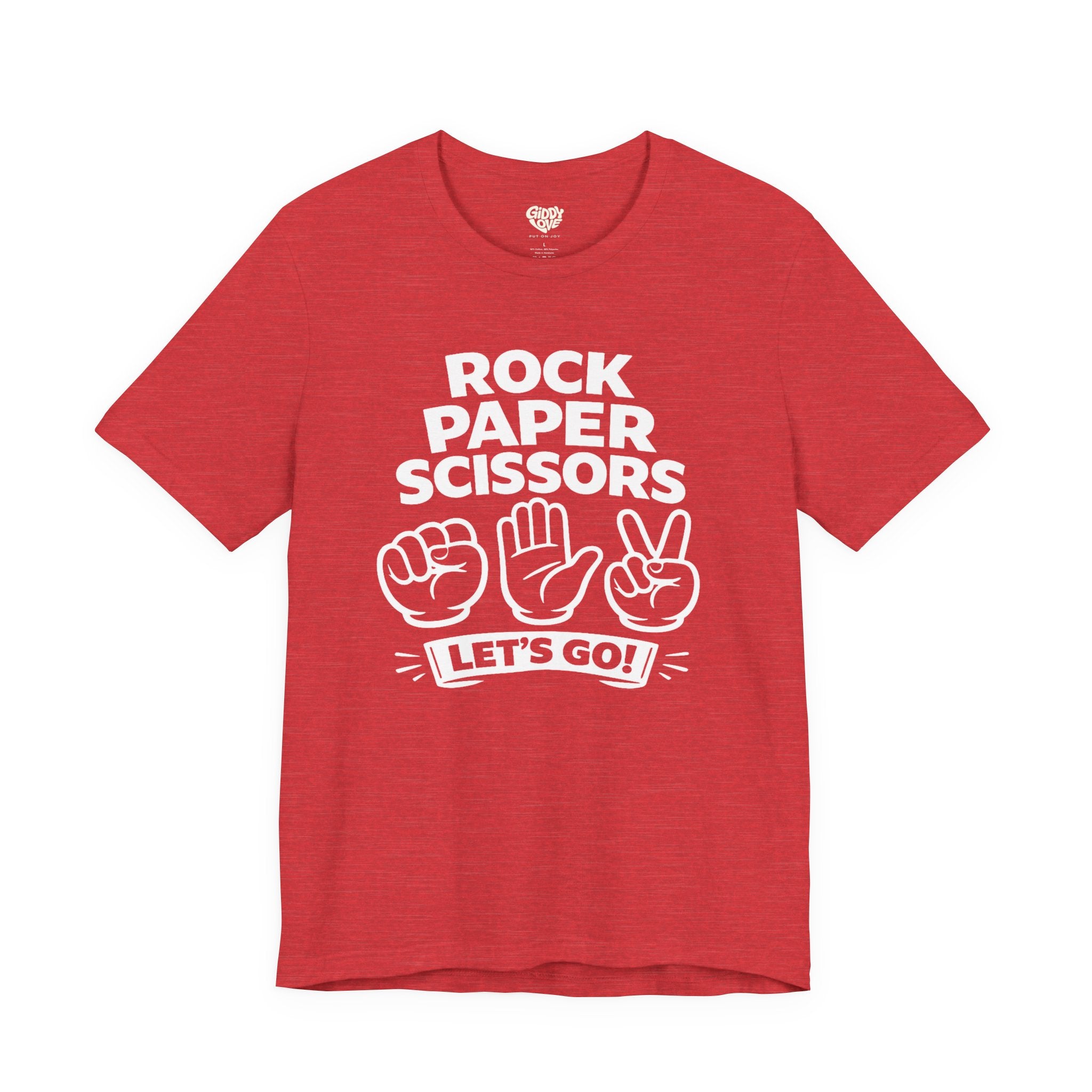 Rock Paper Scissors Adult Tee - Bright Colors