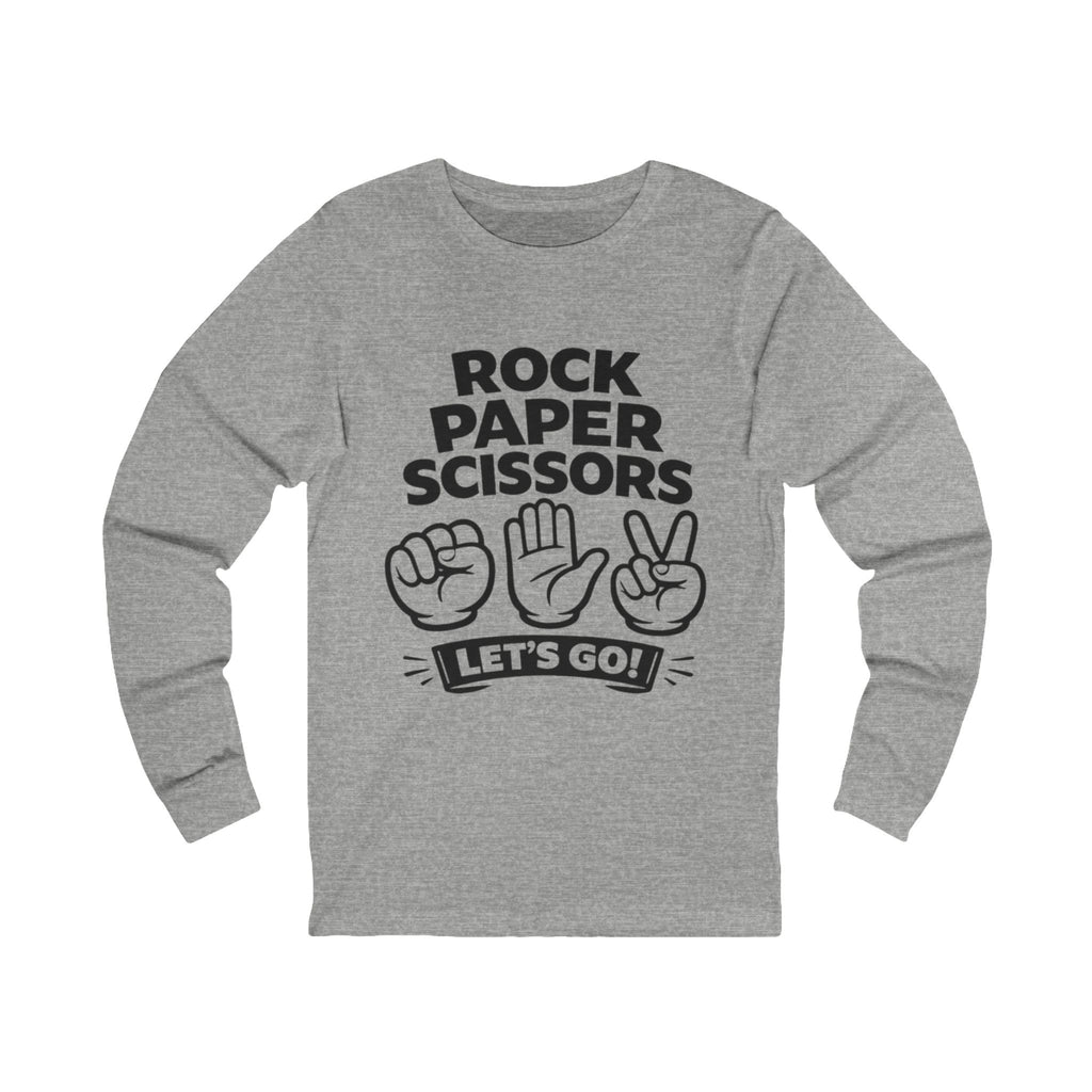 Rock Paper Scissors Adult Long Sleeve Tee - Light Colors