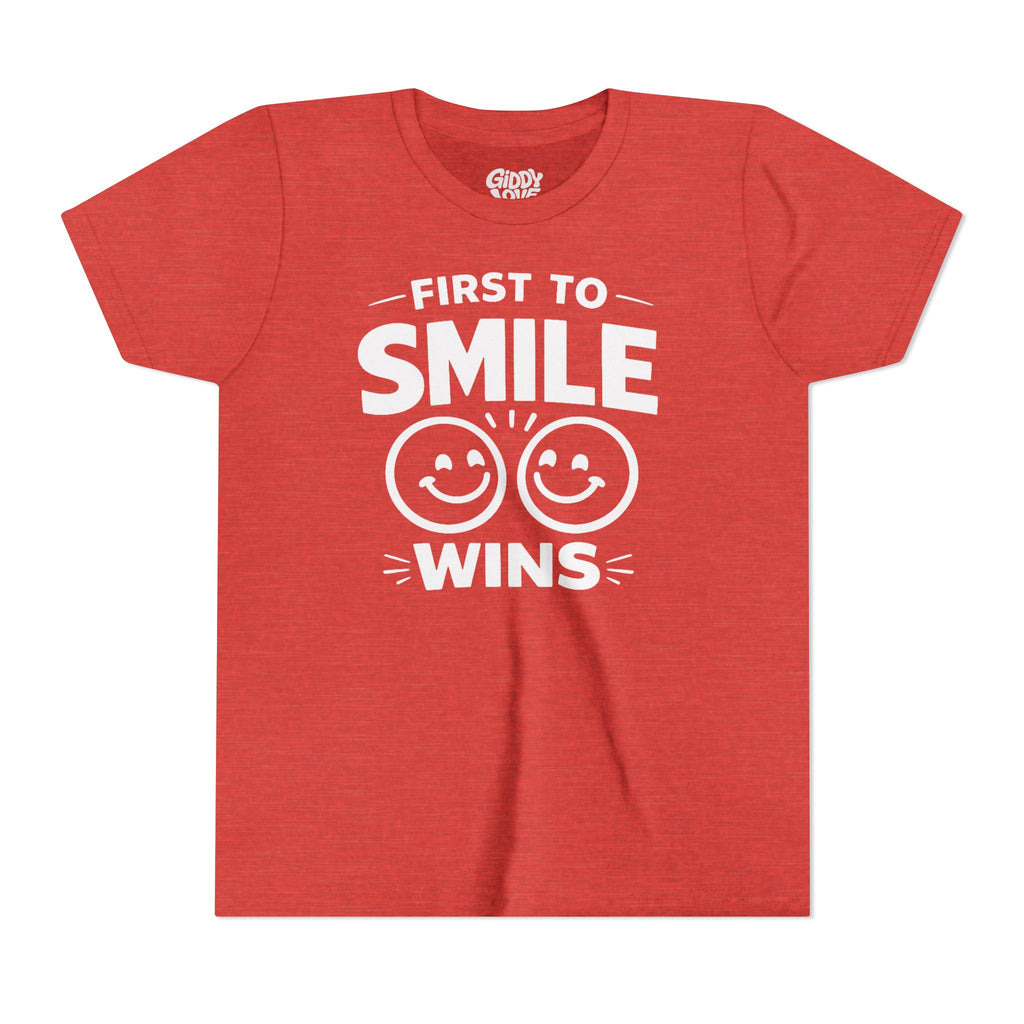 First to Smile Wins Youth Tee - Bright Colors