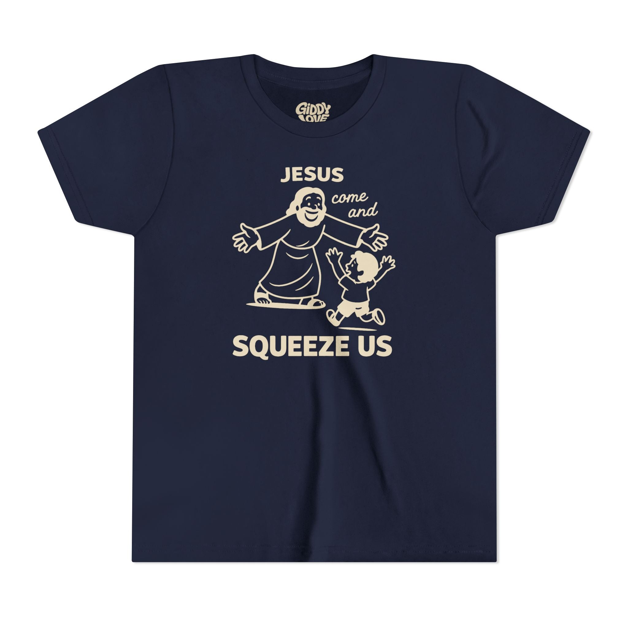 Jesus Come and Squeeze Us Youth Tee - Dark Colors