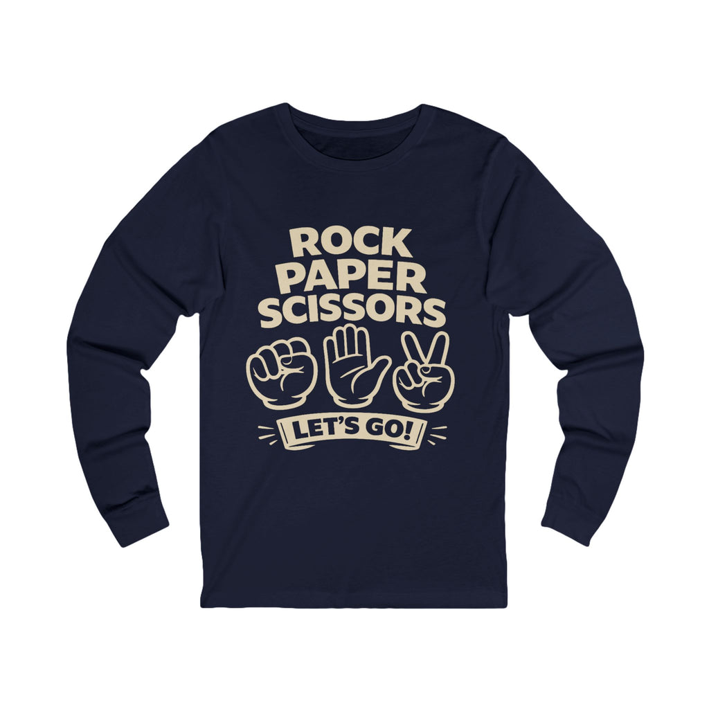 Rock Paper Scissors Adult Long Sleeve Tee - Dark Colors