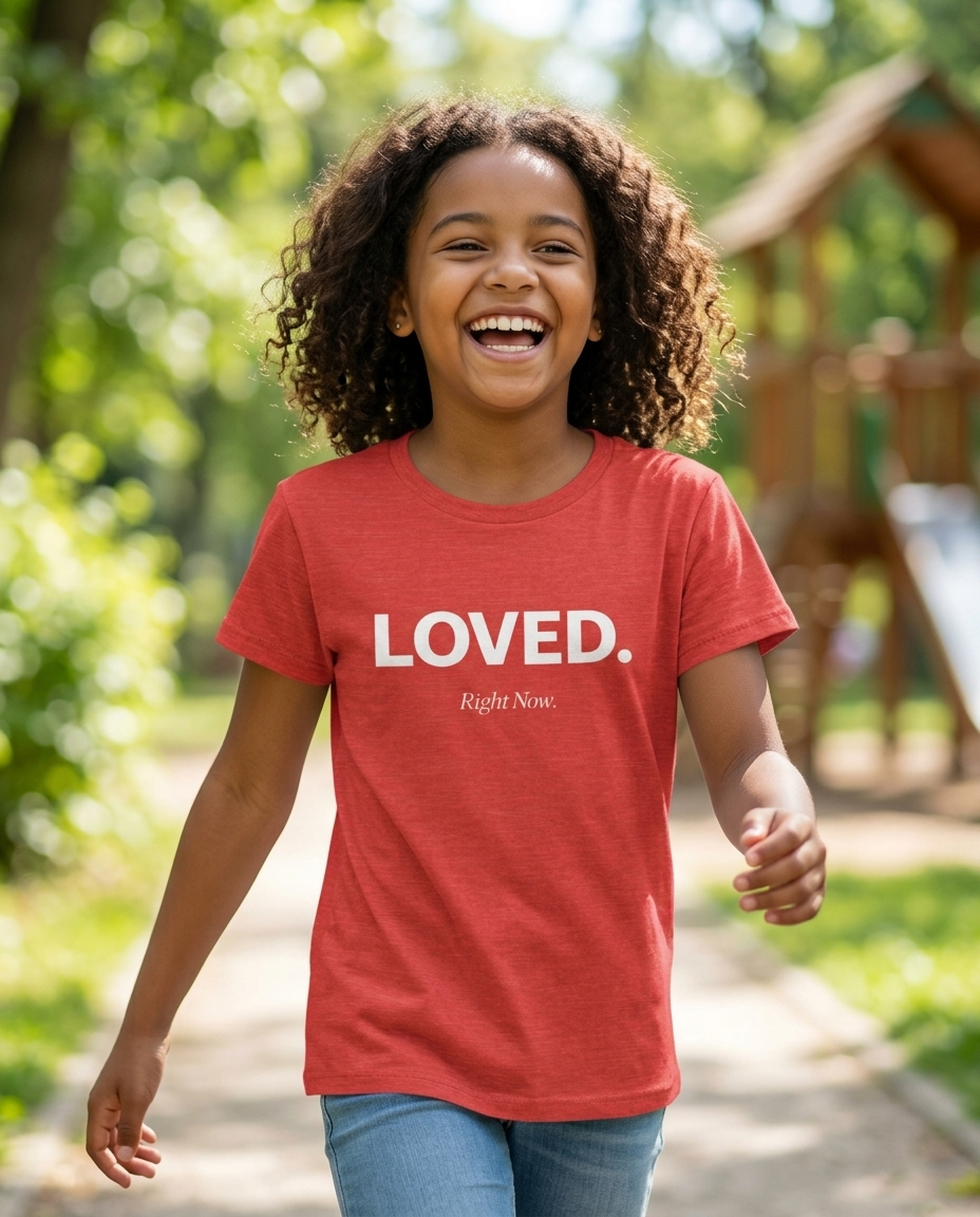 Loved. Right Now. Youth Tee - Bright Colors