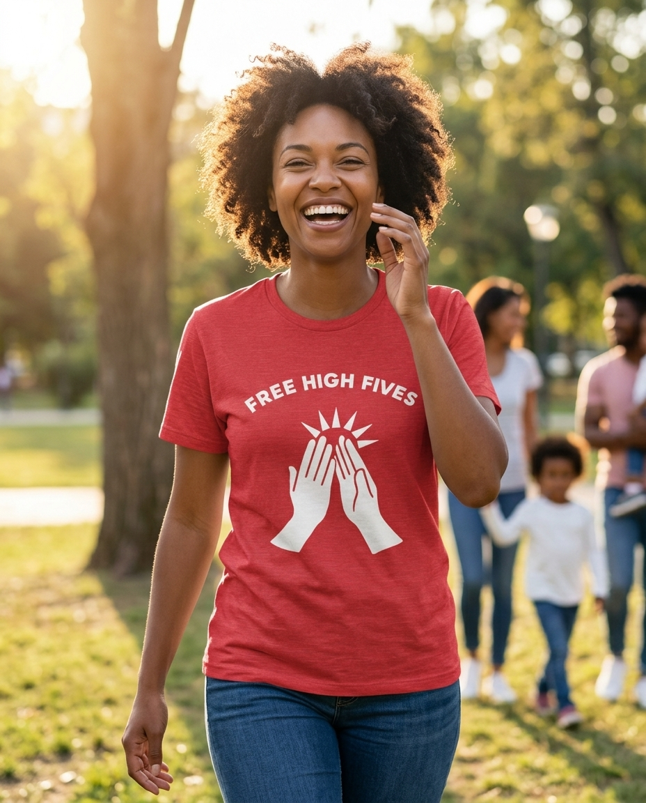 Free High Fives Adult Tee - Bright Colors