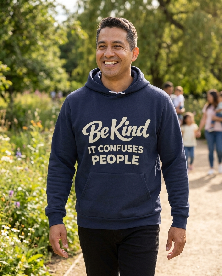 Be Kind It Confuses People Adult Hoodie - Dark Colors
