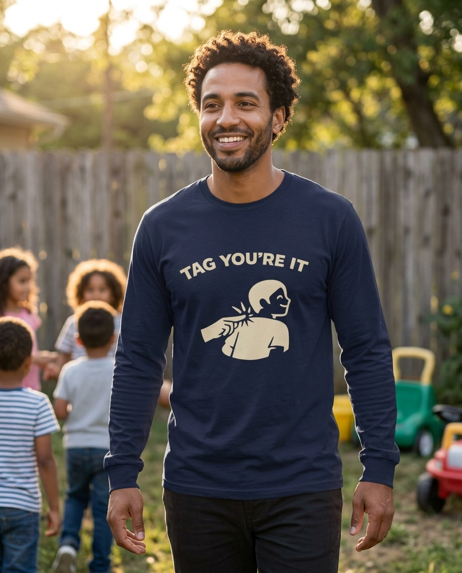 Tag You’re It Adult Long Sleeve Tee - Dark Colors