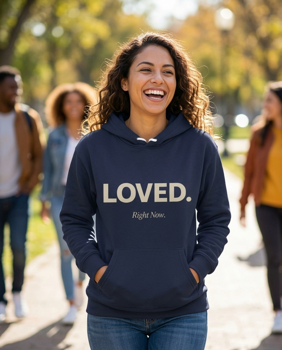 Loved. Right Now. Adult Hoodie - Dark Colors