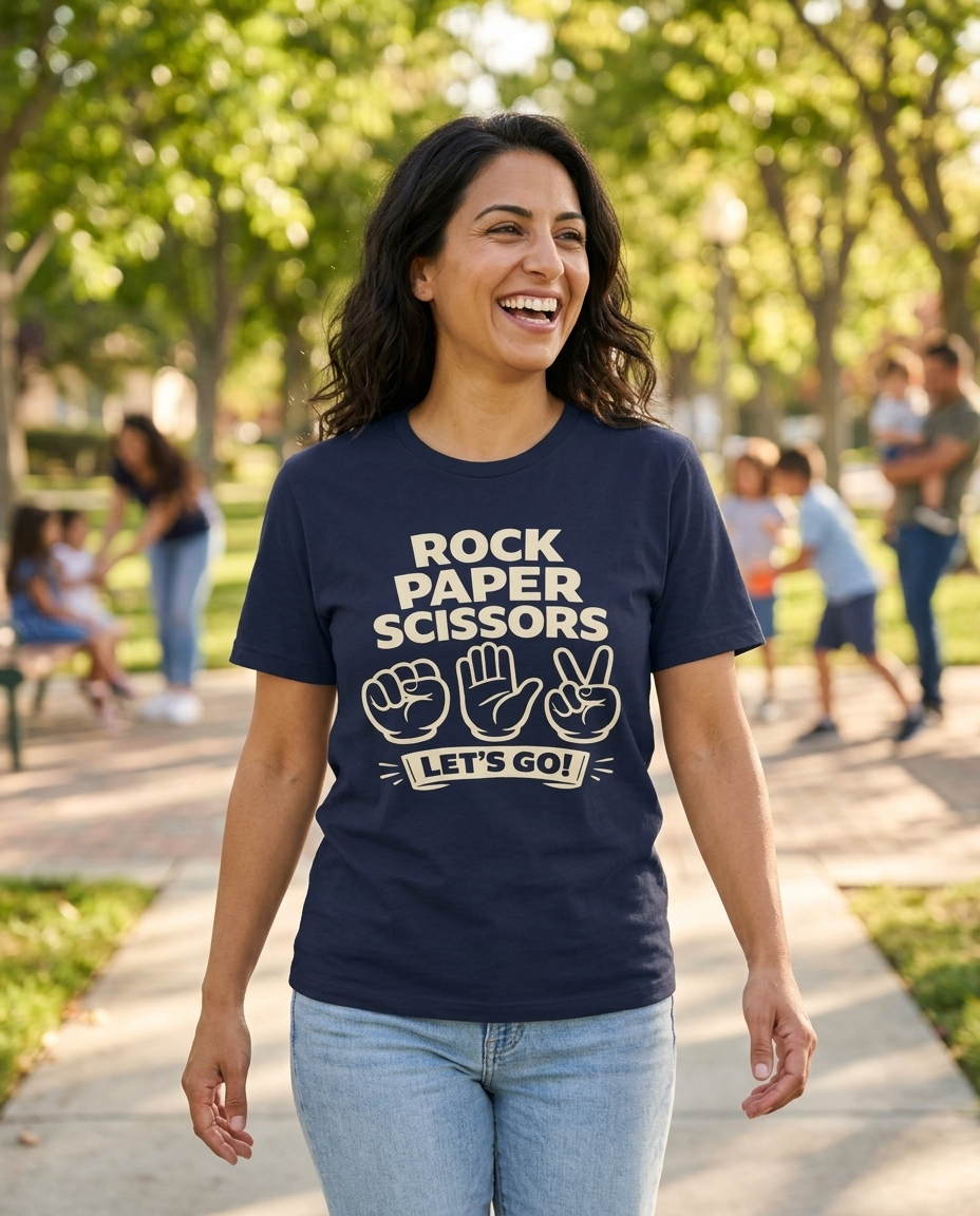 Rock Paper Scissors Adult Tee - Dark Colors