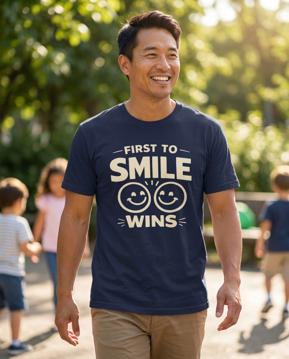 First to Smile Wins Adult Tee - Dark Colors