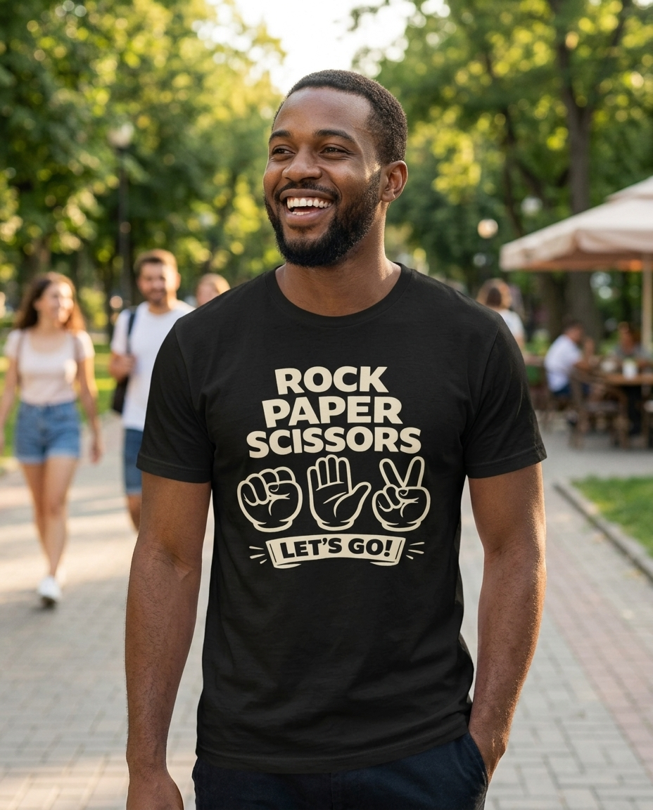 Rock Paper Scissors Adult Tee - Dark Colors