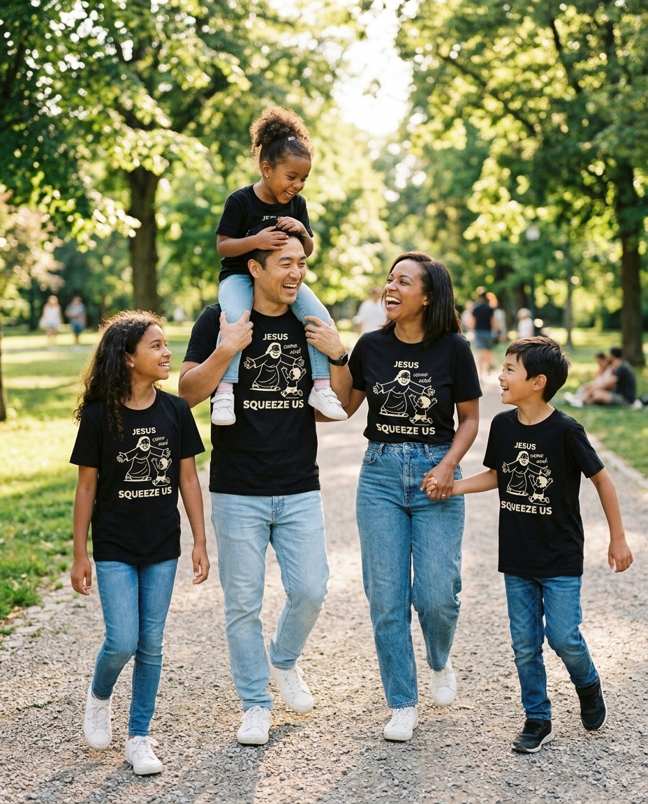 Jesus Come and Squeeze Us Youth Tee - Dark Colors