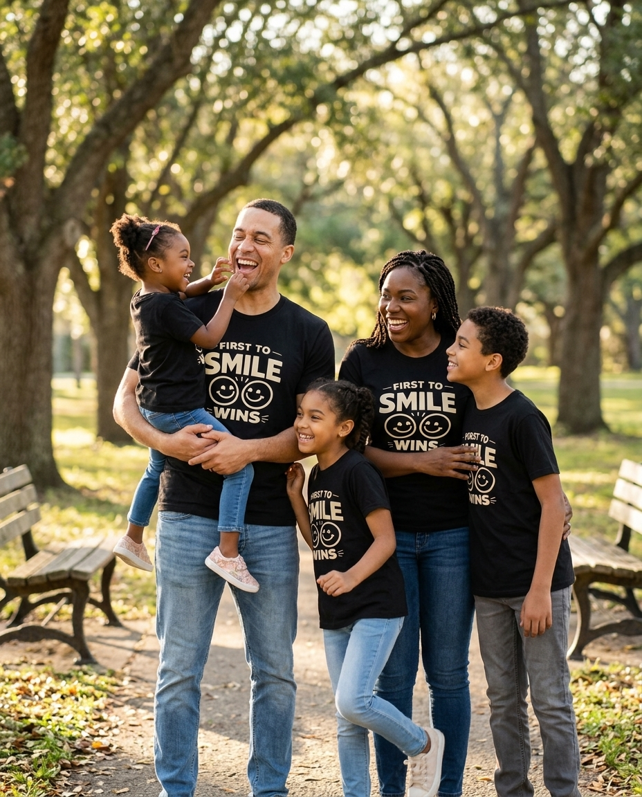 First to Smile Wins Youth Tee - Dark Colors