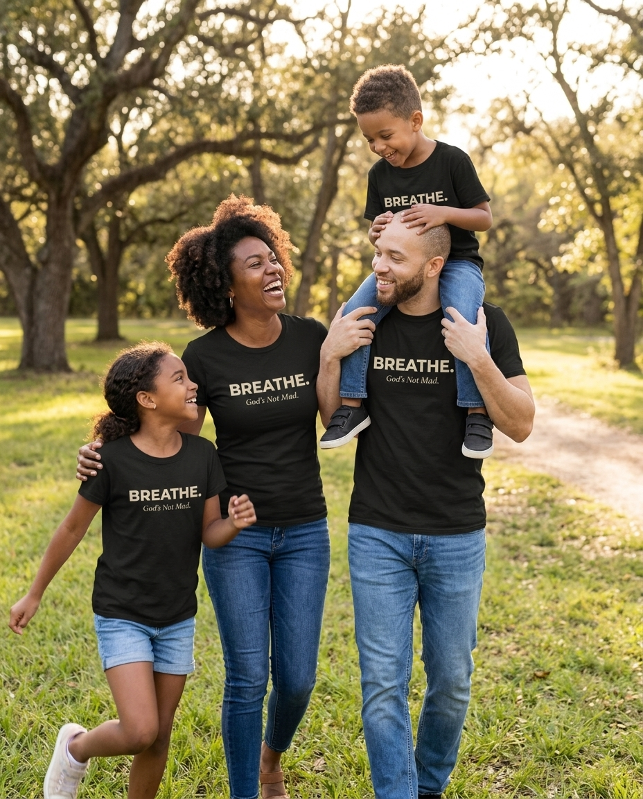 Breathe. God’s Not Mad. Youth Tee - Dark Colors