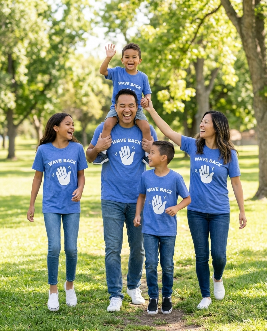 Wave Back Adult Tee - Bright Colors