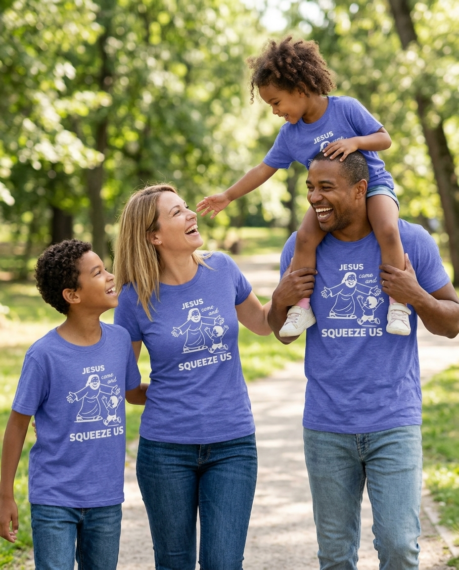 Jesus Come and Squeeze Us Youth Tee - Bright Colors