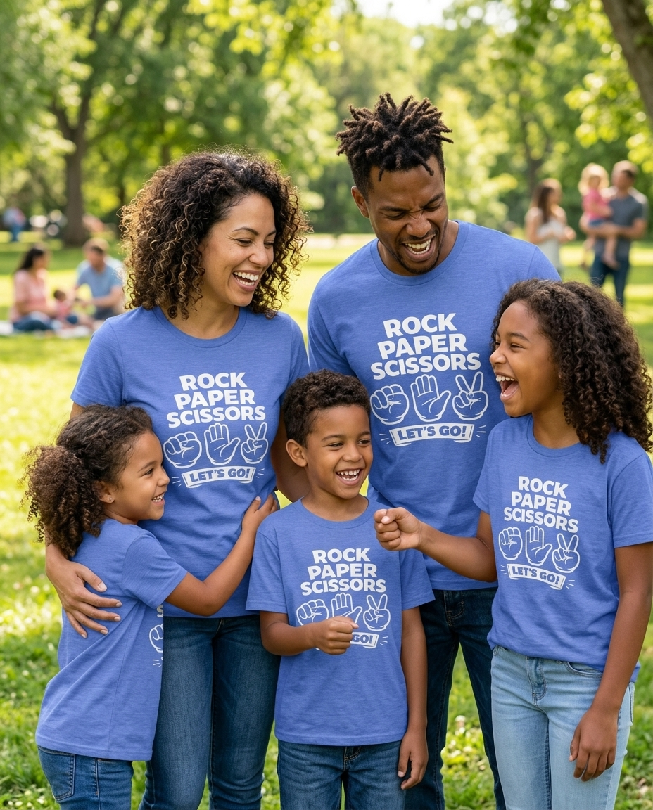 Rock Paper Scissors Youth Tee - Bright Colors