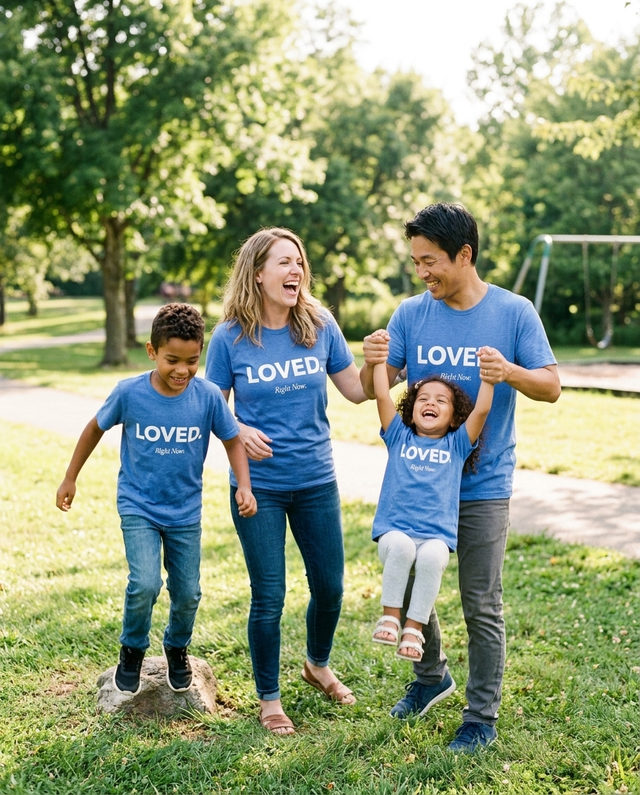 Loved. Right Now. Youth Tee - Bright Colors