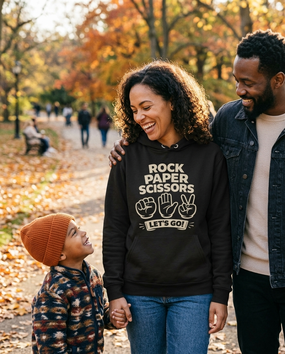 Rock Paper Scissors Adult Hoodie - Dark Colors