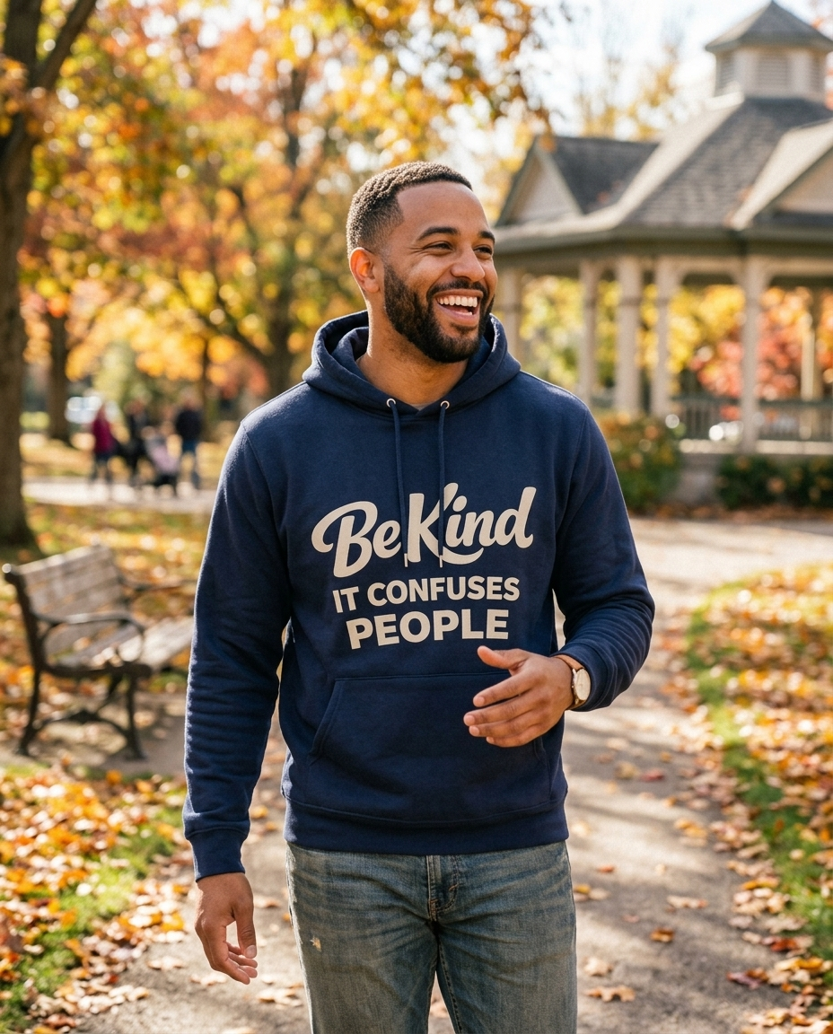 Be Kind It Confuses People Adult Hoodie - Dark Colors