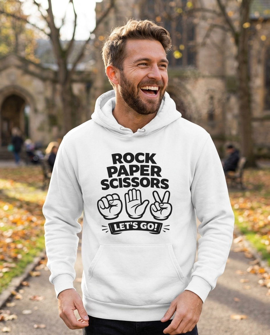 Rock Paper Scissors Adult Hoodie - Light Colors