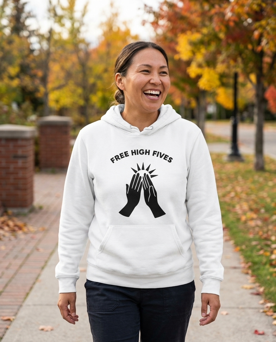 Free High Fives Adult Hoodie - Light Colors