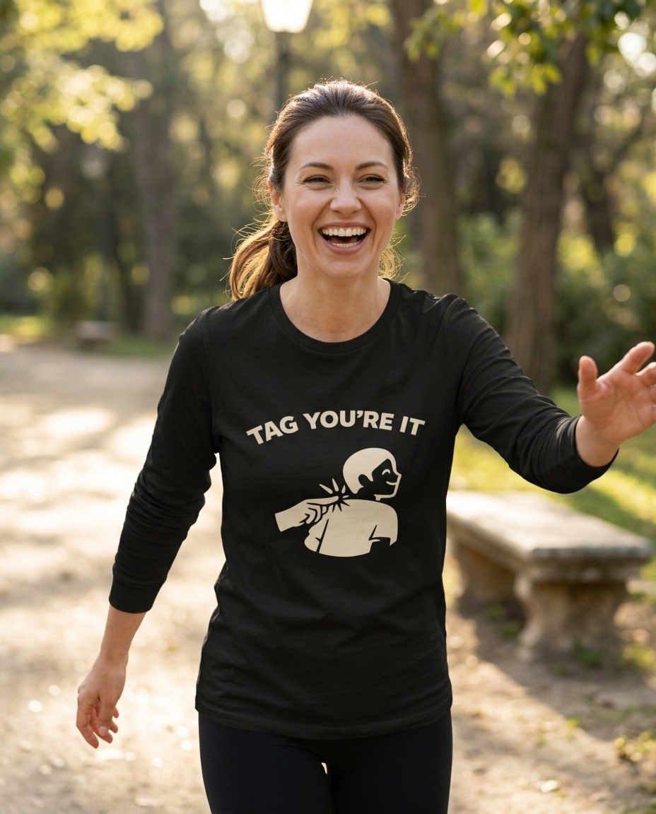 Tag You’re It Adult Long Sleeve Tee - Dark Colors