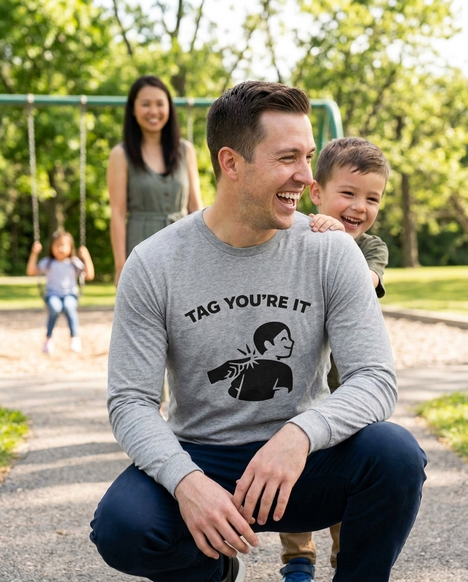 Tag You’re It Adult Long Sleeve Tee - Light Colors