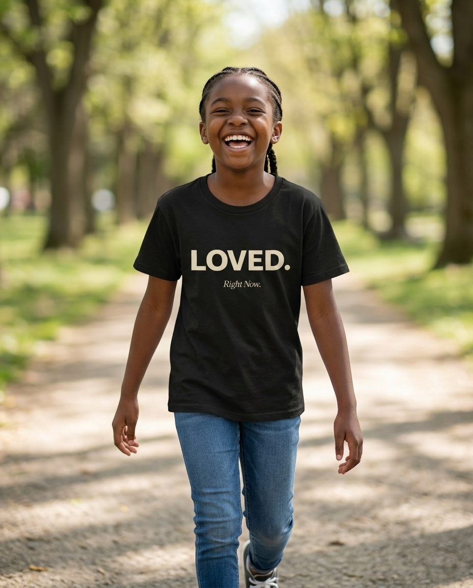 Loved. Right Now. Youth Tee - Dark Colors