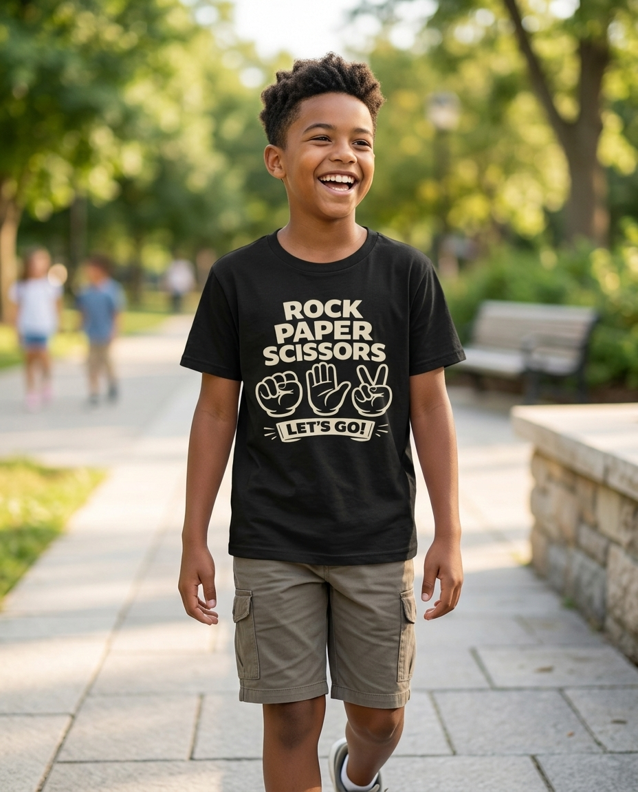 Rock Paper Scissors Youth Tee - Dark Colors