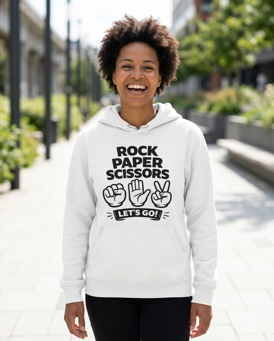 Rock Paper Scissors Adult Hoodie - Light Colors