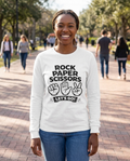 Rock Paper Scissors Adult Long Sleeve Tee - Light Colors