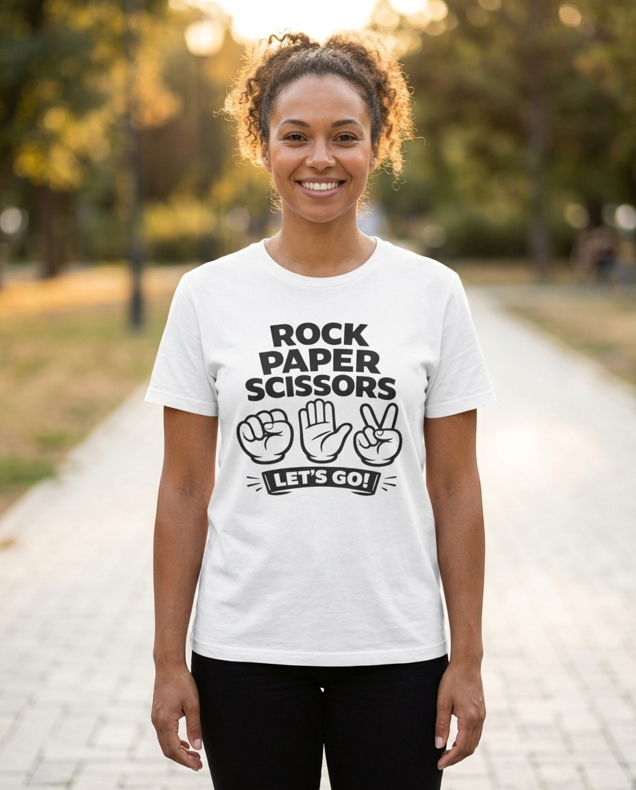 Rock Paper Scissors Adult Tee - Light Colors