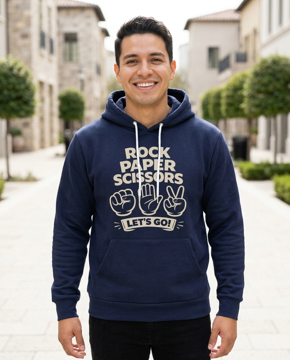 Rock Paper Scissors Adult Hoodie - Dark Colors