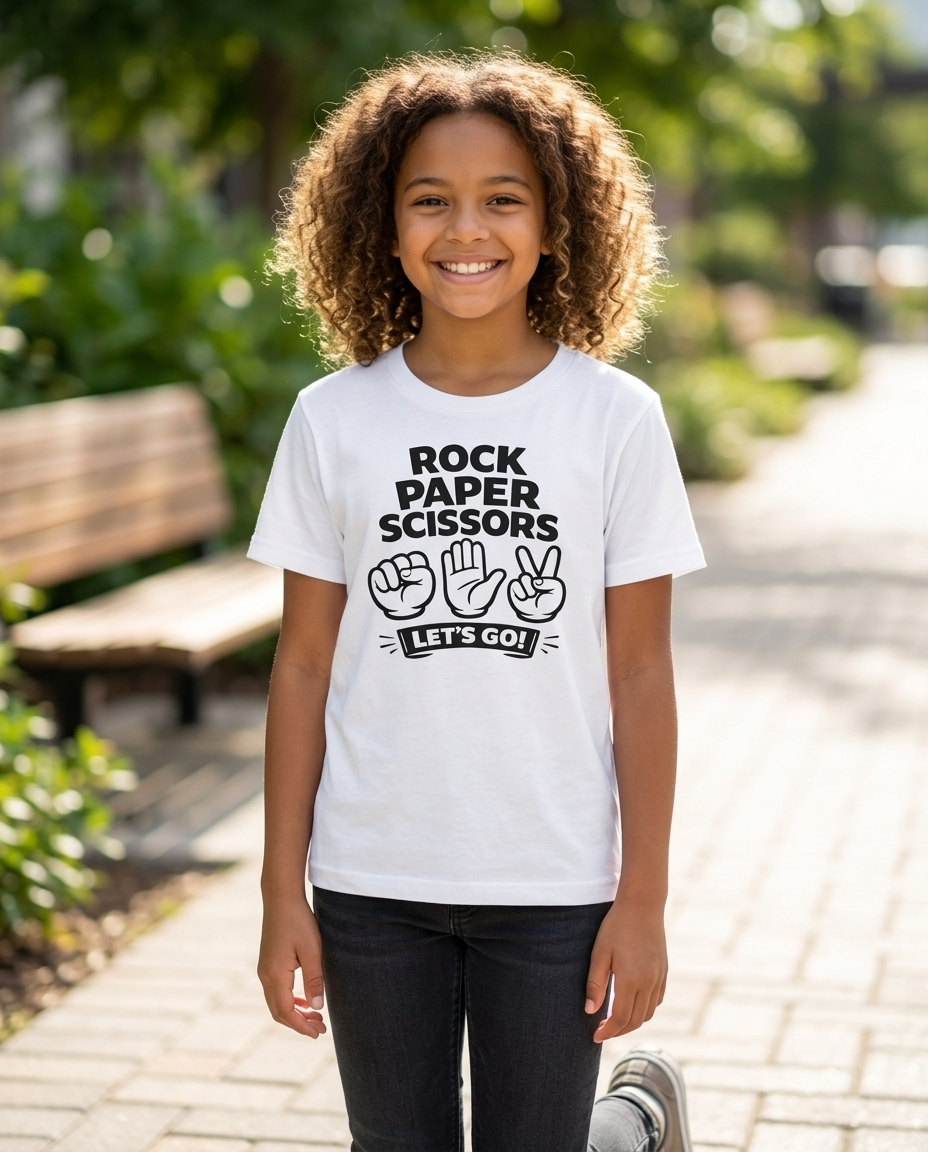 Rock Paper Scissors Youth Tee - Light Colors