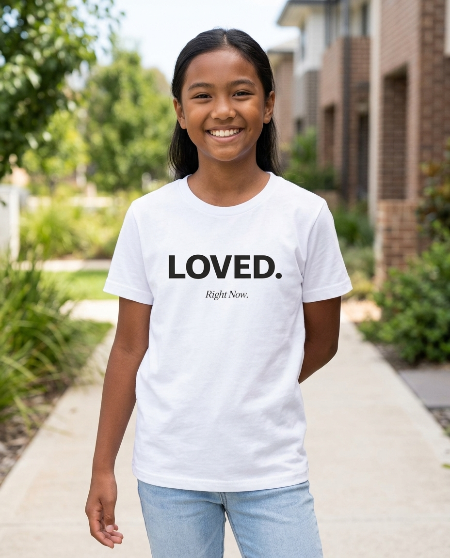 Loved. Right Now. Youth Tee - Light Colors