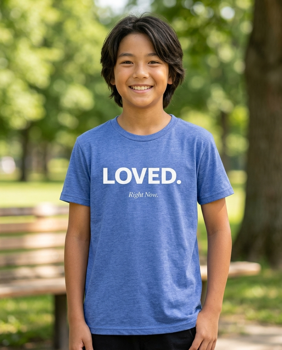 Loved. Right Now. Youth Tee - Bright Colors