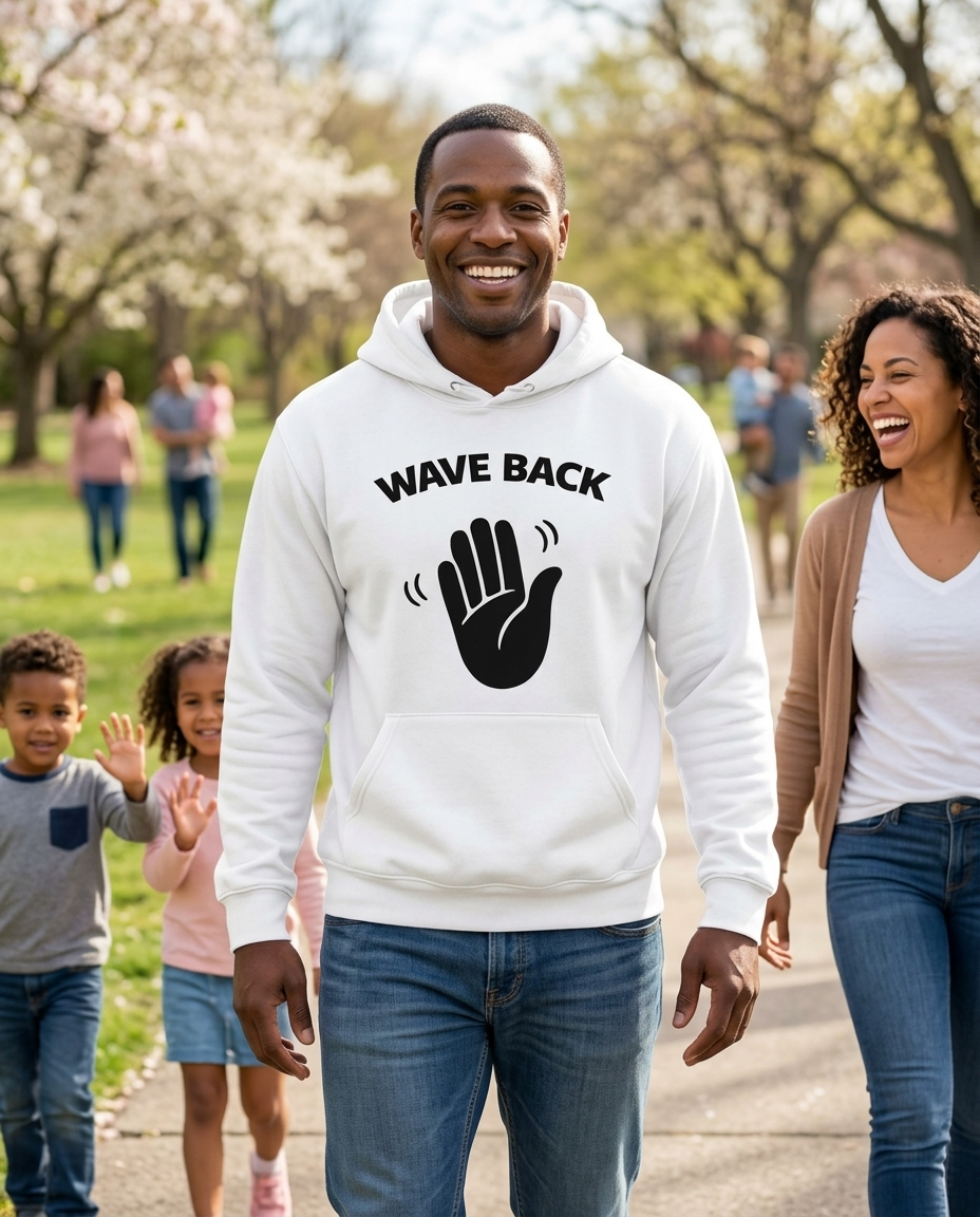 Wave Back Adult Hoodie - Light Colors